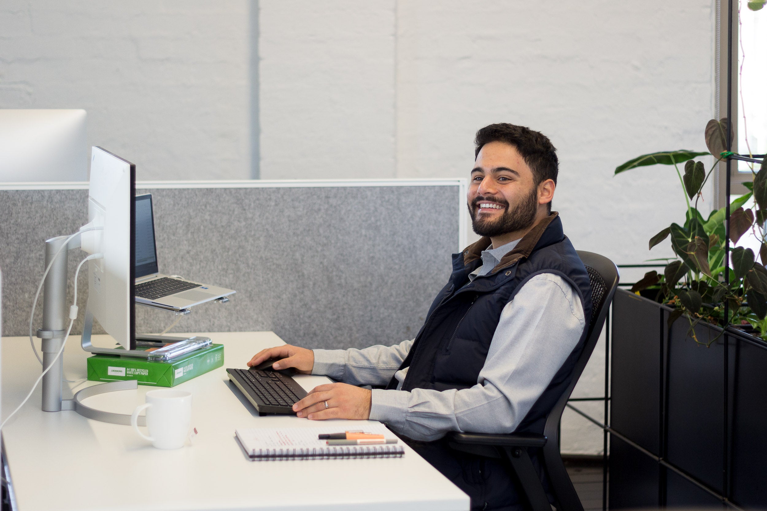 Employee working at desk